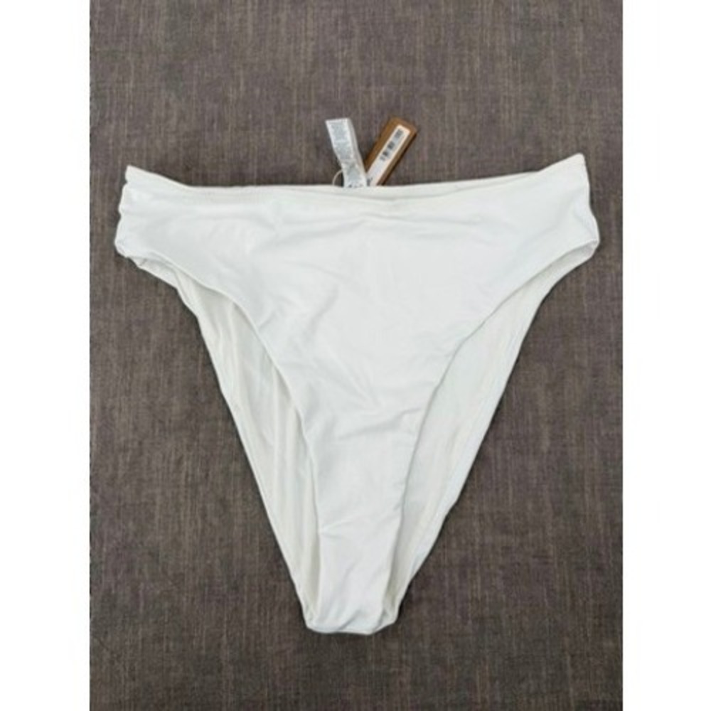 SKIMS Recycled Swim Mid Waist Bikini Bottom Snow White Size M Medium NWT